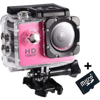 Camera Sport iUni Dare 50i Full HD 1080P, 5M, Waterproof, Roz + Card MicroSD 8GB Cadou