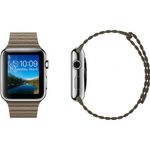 Curea iUni compatibila cu Apple Watch 1/2/3/4/5/6, 38mm, Leather Loop, Piele, Kaki fotografia produsului View 4 S
