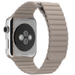 Curea iUni compatibila cu Apple Watch 1/2/3/4/5/6, 38mm, Leather Loop, Piele, Kaki fotografia produsului