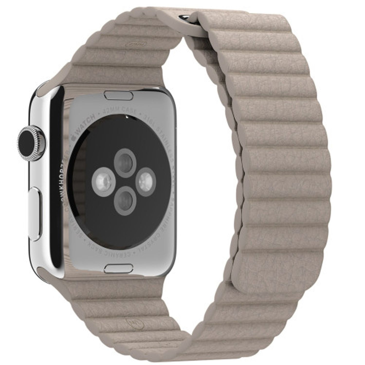 Curea iUni compatibila cu Apple Watch 1/2/3/4/5/6, 38mm, Leather Loop, Piele, Kaki fotografia produsului