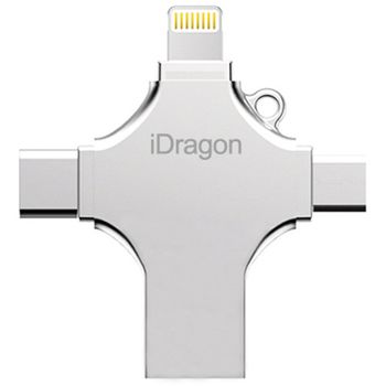 Stick usb-c 16gb iuni idragon 4 in 1 lightning, microusb, type-c, usb, smartphone ios si android