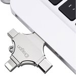 Stick USB-C 128GB iUni iDragon 4 in 1 Lightning, MicroUSB, Type-C, USB, Smartphone iOS si Android fotografia produsului View 5 S