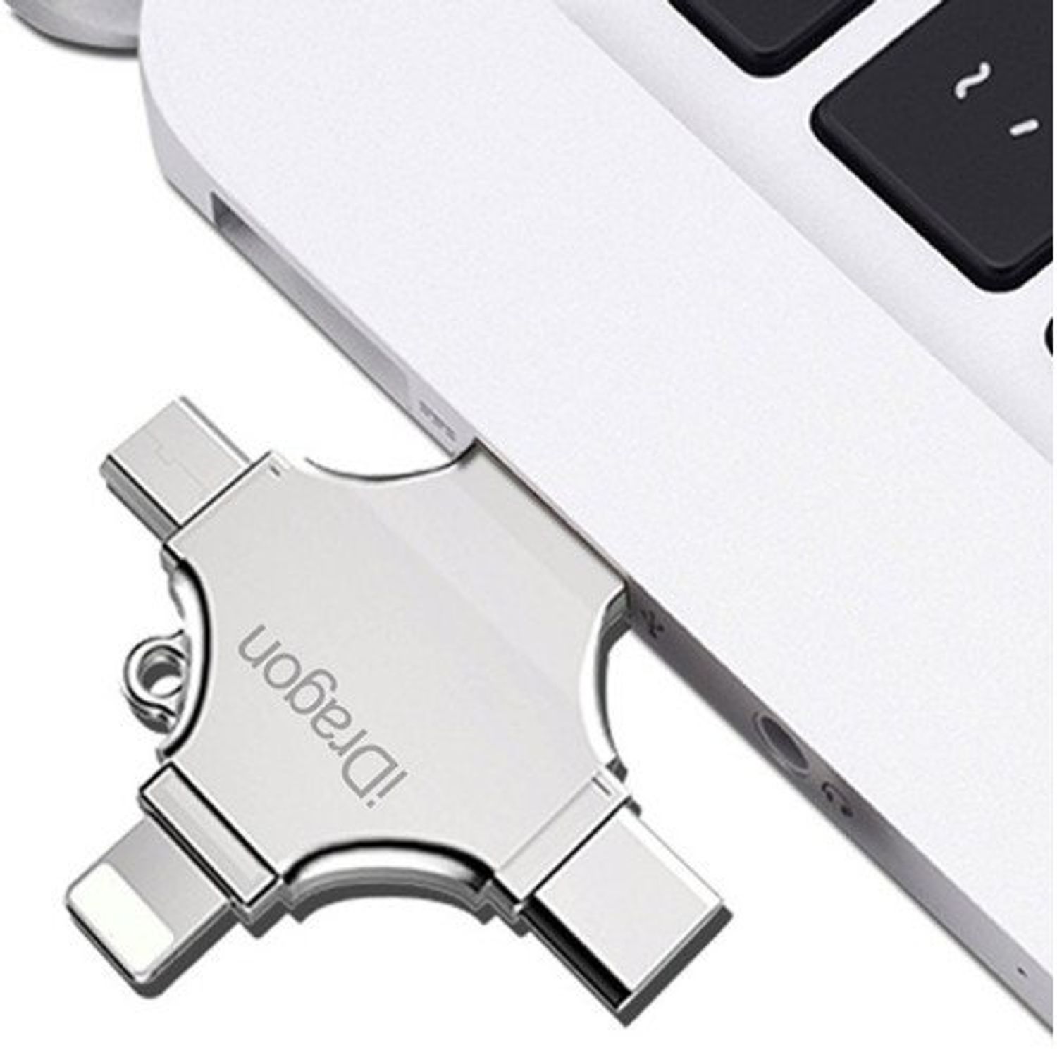Stick USB-C 128GB iUni iDragon 4 in 1 Lightning, MicroUSB, Type-C, USB, Smartphone iOS si Android fotografia produsului View 5 L