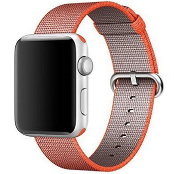 Curea iuni compatibila cu apple watch 1/2/3/4/5/6, 42mm, nylon, woven strap, red velvet