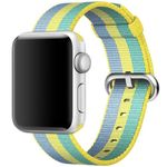Curea iUni compatibila cu Apple Watch 1/2/3/4/5/6, 38mm, Nylon, Woven Strap, Pollen fotografia produsului