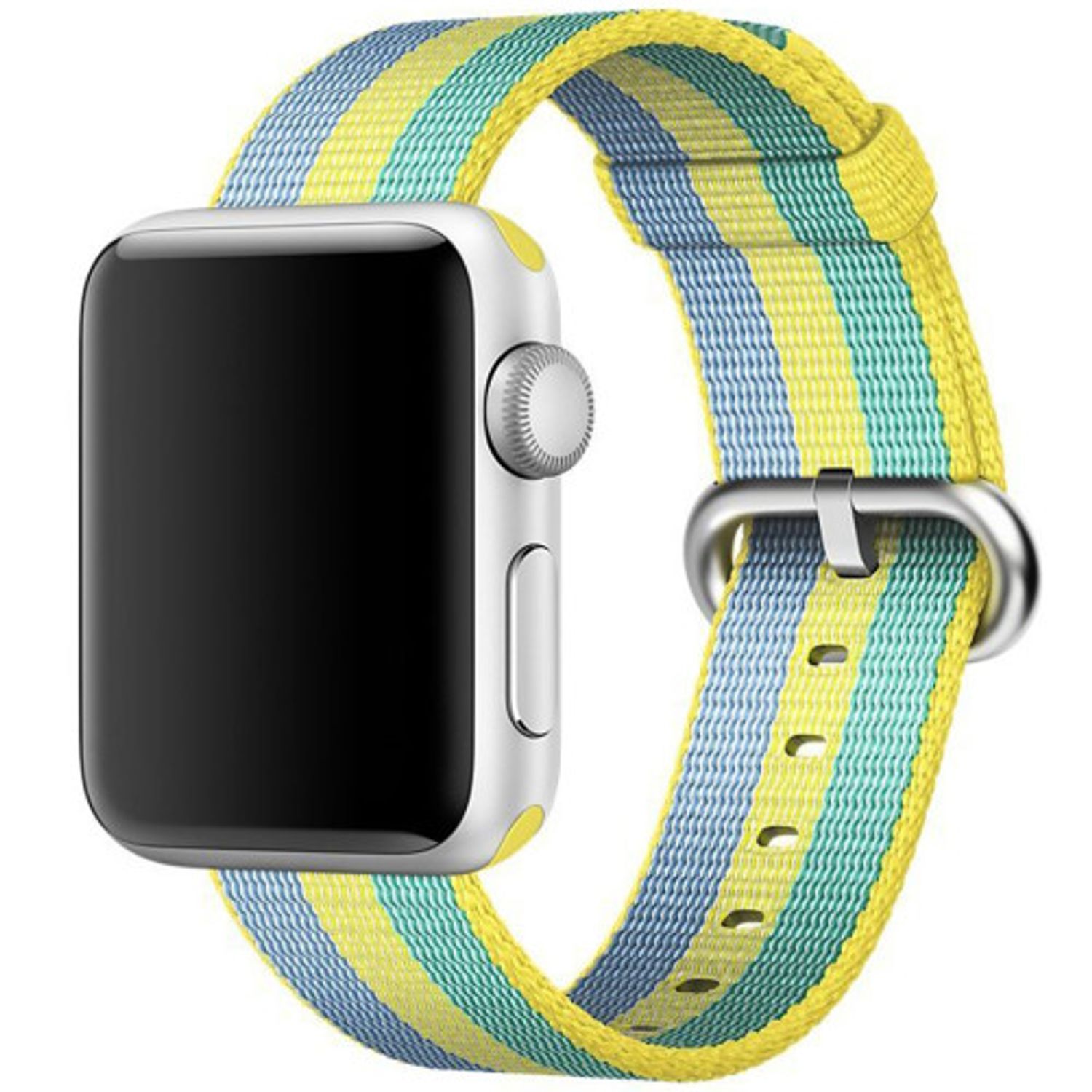 Curea iUni compatibila cu Apple Watch 1/2/3/4/5/6, 38mm, Nylon, Woven Strap, Pollen fotografia produsului