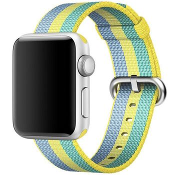 Curea iuni compatibila cu apple watch 1/2/3/4/5/6, 38mm, nylon, woven strap, pollen