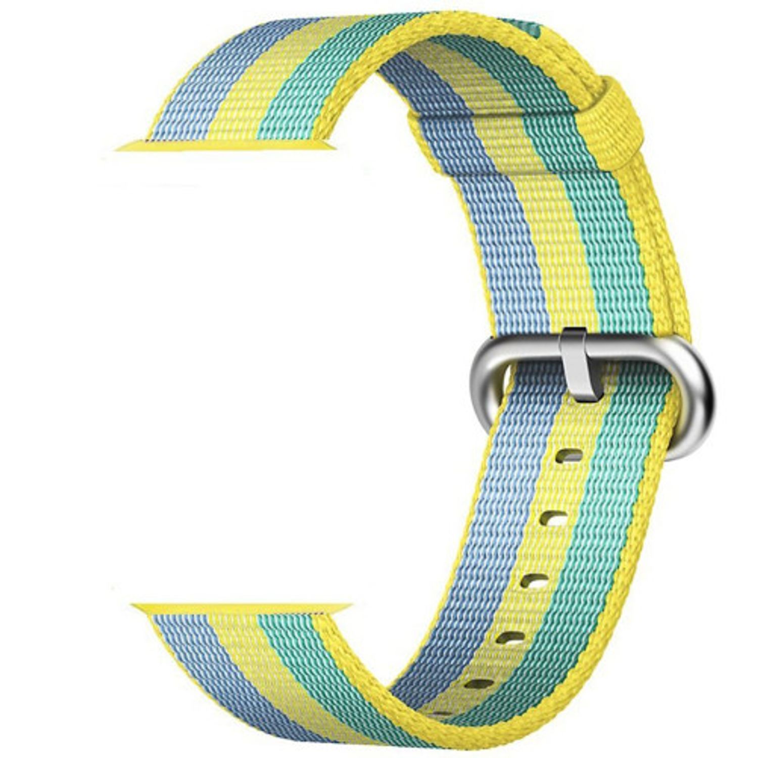Curea iUni compatibila cu Apple Watch 1/2/3/4/5/6, 38mm, Nylon, Woven Strap, Pollen fotografia produsului View 2 L