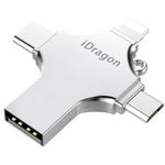 Stick USB-C 64GB iUni iDragon 4 in 1 Lightning, MicroUSB, Type-C, USB, Smartphone iOS si Android fotografia produsului