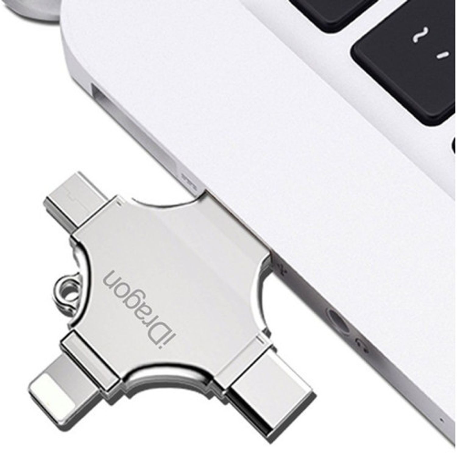 Stick USB-C 64GB iUni iDragon 4 in 1 Lightning, MicroUSB, Type-C, USB, Smartphone iOS si Android fotografia produsului View 5 L