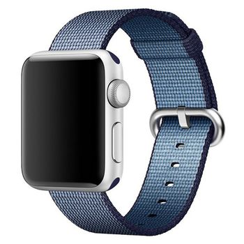 Curea iuni compatibila cu apple watch 1/2/3/4/5/6, 38mm, nylon, woven strap, midnight blue