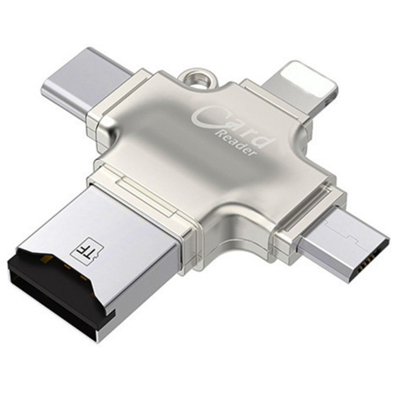 Card Reader iUni iDragon 4 in 1 Lightning, MicroUSB, Type-C si USB, pentru iPhone, iPad, iPod fotografia produsului
