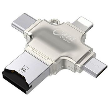 Card Reader iUni iDragon 4 in 1 Lightning, MicroUSB, Type-C si USB, pentru iPhone, iPad, iPod elefant.ro imagine noua 2022