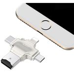 Card Reader iUni iDragon 4 in 1 Lightning, MicroUSB, Type-C si USB, pentru iPhone, iPad, iPod fotografia produsului View 3 S
