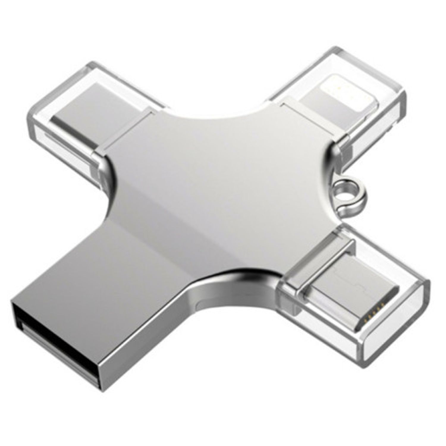 Stick USB-C 32GB iUni iDragon 4 in 1 Lightning, MicroUSB, Type-C, USB, Smartphone iOS si Android fotografia produsului View 3 L