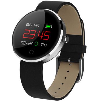 Bratara fitness iuni dm78, display oled, pedometru, monitorizare puls, notificari, compatibil cu android si ios, negru