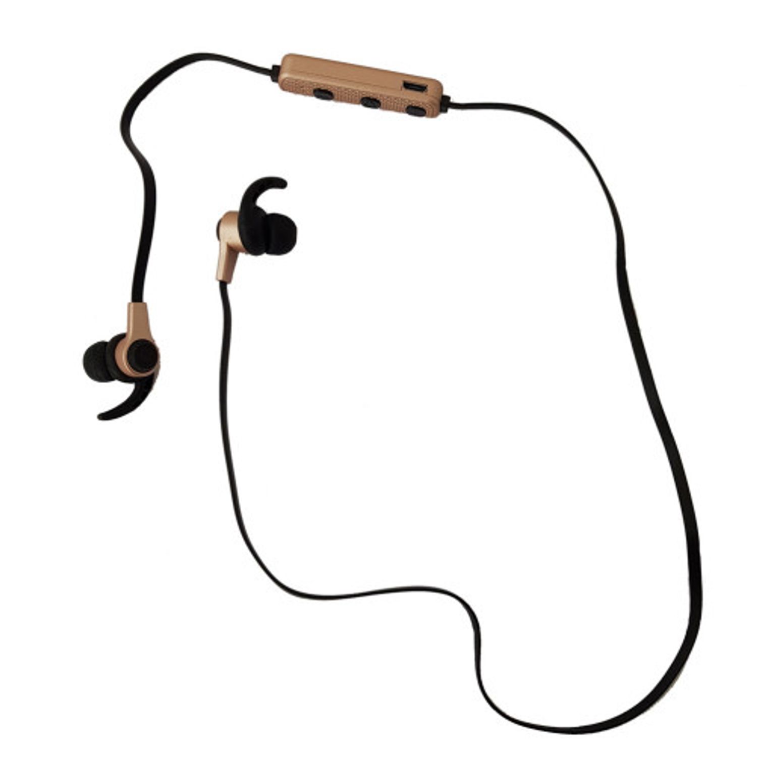 Casti Sport Wireless Bluetooth iUni CB41, Handsfree, Microfon, Control Volum, Magnet, Gold fotografia produsului View 3 L
