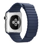 Set 2+1 Gratis, Curele Apple Watch iUni 38 mm Piele Cuff Maro, Dark Gray Leather Loop, Midnight Blue Leather Loop fotografia produsului View 4 S