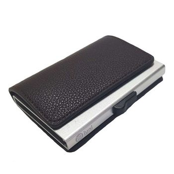 Portofel rfid iuni p6, 12 carduri, brun inchis