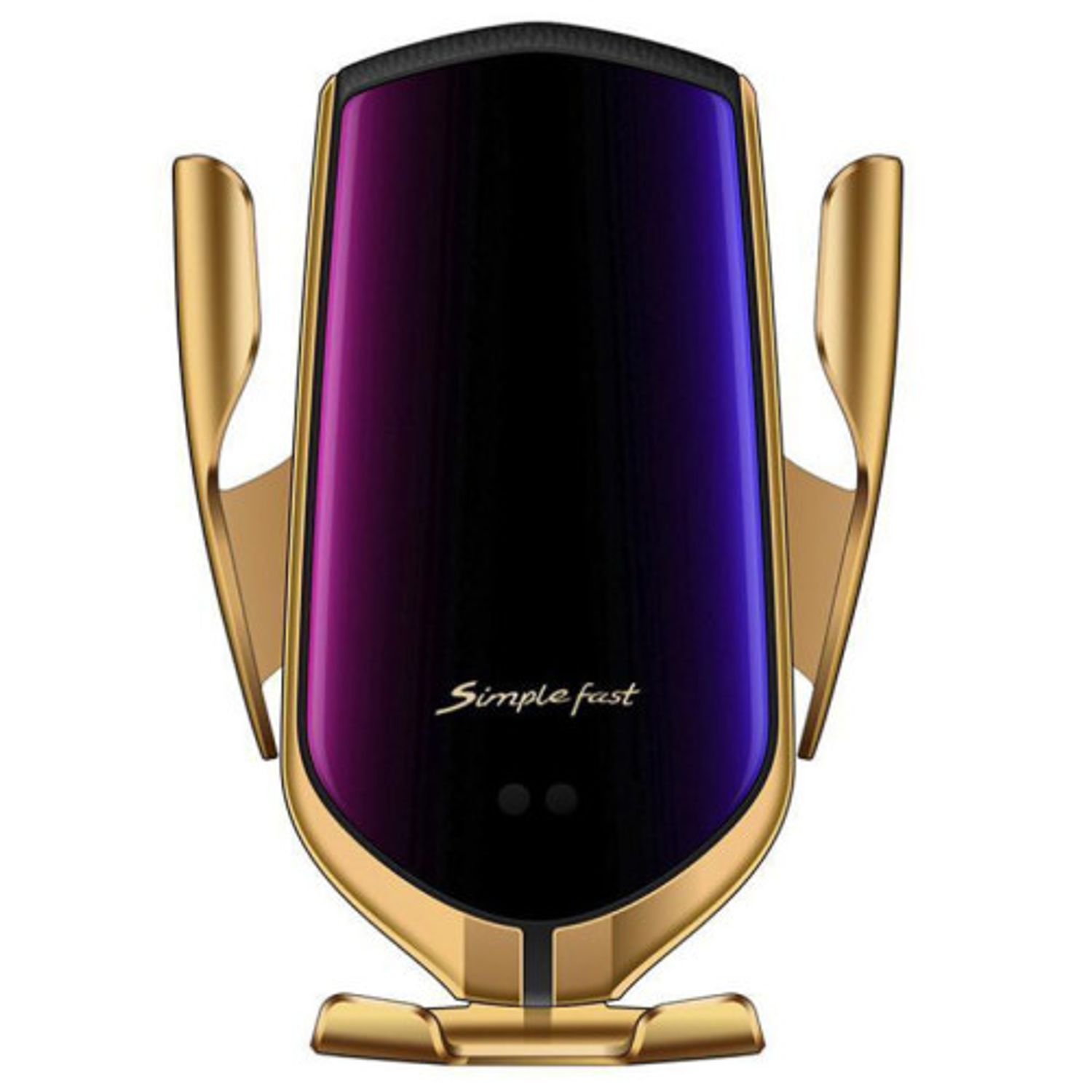 Suport auto cu incarcator wireless iUni R1, micro USB, functie Fast Charge, Gold fotografia produsului