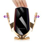 Suport auto cu incarcator wireless iUni R1, micro USB, functie Fast Charge, Gold fotografia produsului View 3 S