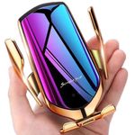Suport auto cu incarcator wireless iUni R1, micro USB, functie Fast Charge, Gold fotografia produsului View 2 S
