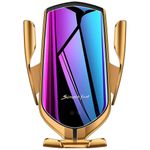 Suport auto cu incarcator wireless iUni R2, Smart Sensor, USB C, functie Fast Charge, Gold fotografia produsului View 4 S
