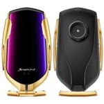 Suport auto cu incarcator wireless iUni R2, Smart Sensor, USB C, functie Fast Charge, Gold fotografia produsului View 5 S