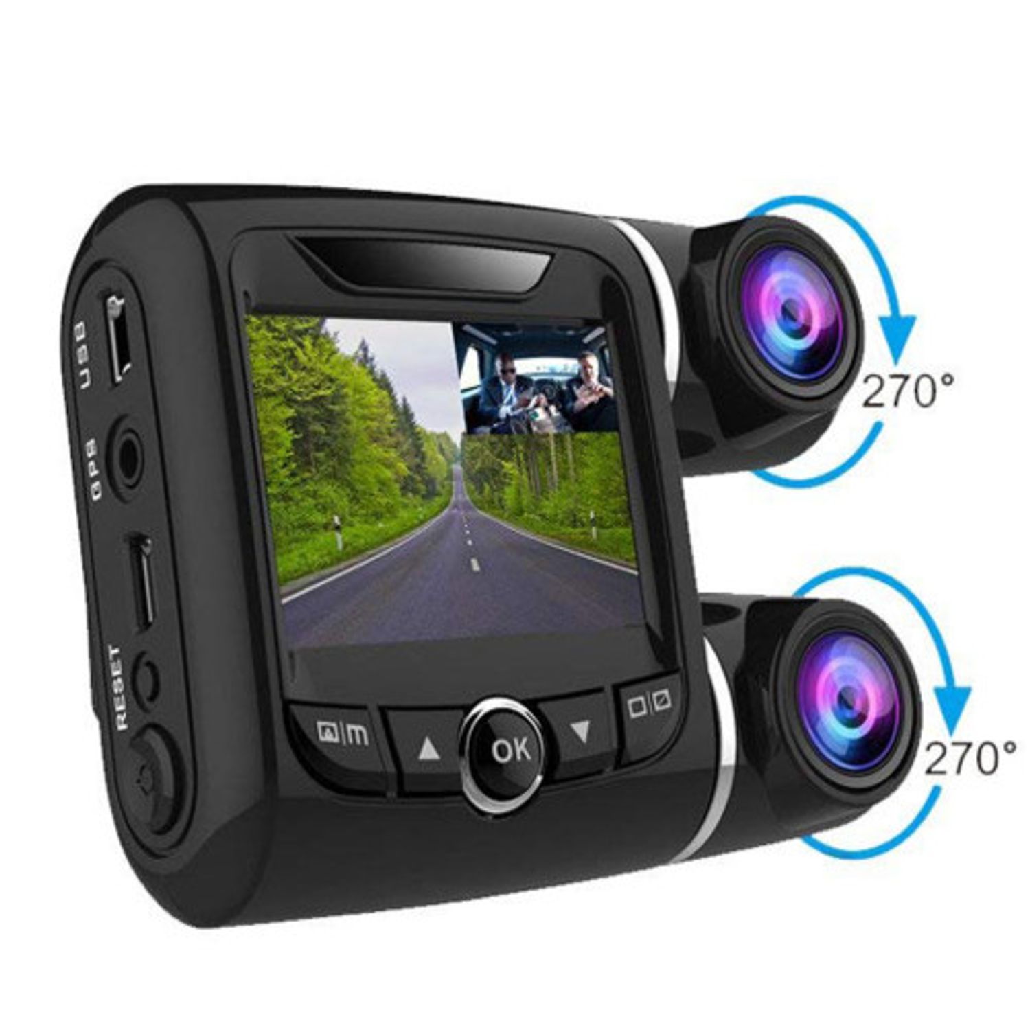 Camera Auto iUni Dash T3, Dual Cam, Full HD, Display 2.0 inch, Senzor G, Detectie Miscare fotografia produsului View 2 L