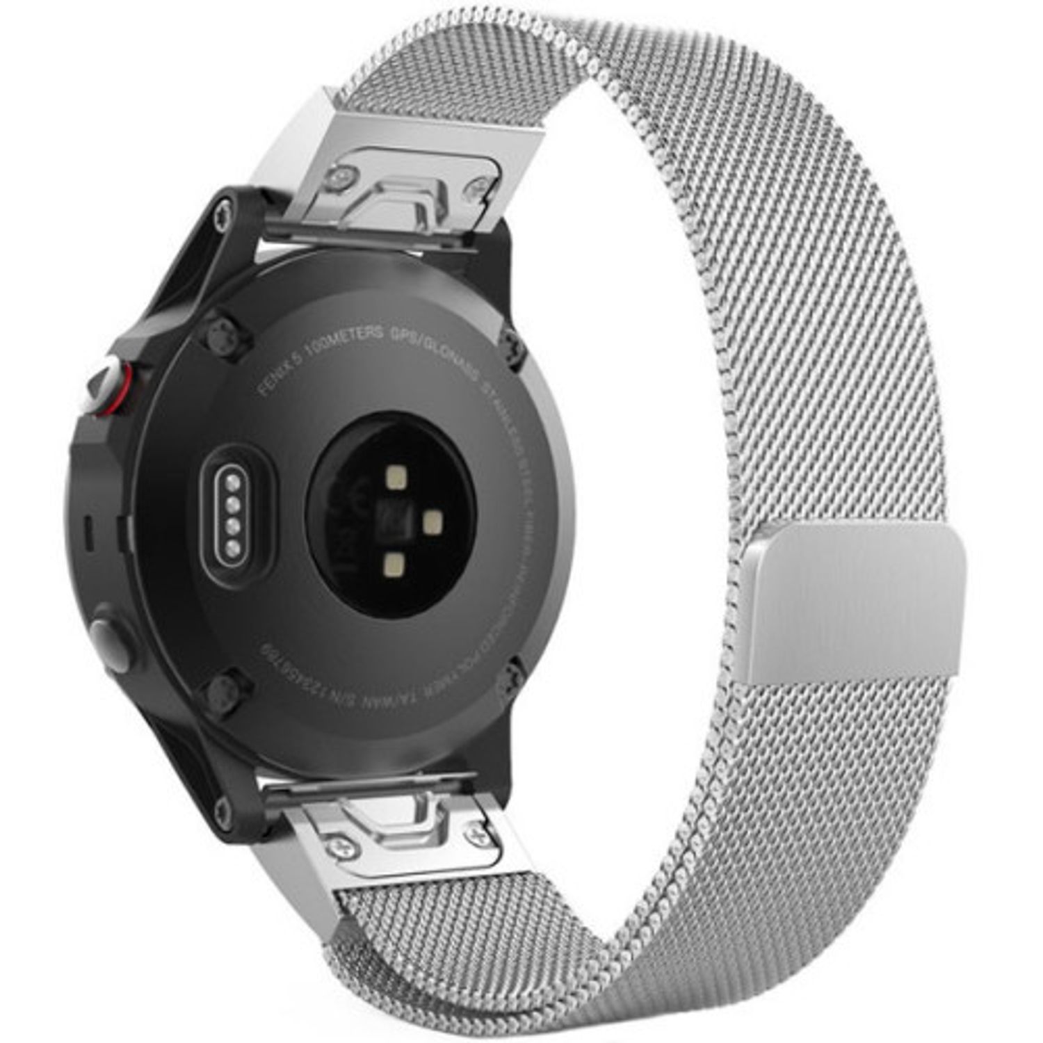 Curea iUni compatibila cu Garmin Fenix 3 / Fenix 5X, 26 mm, Milanese Loop Strap Silver fotografia produsului