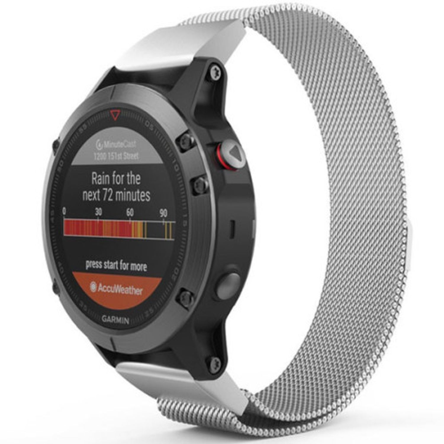 Curea iUni compatibila cu Garmin Fenix 3 / Fenix 5X, 26 mm, Milanese Loop Strap Silver fotografia produsului View 5 L