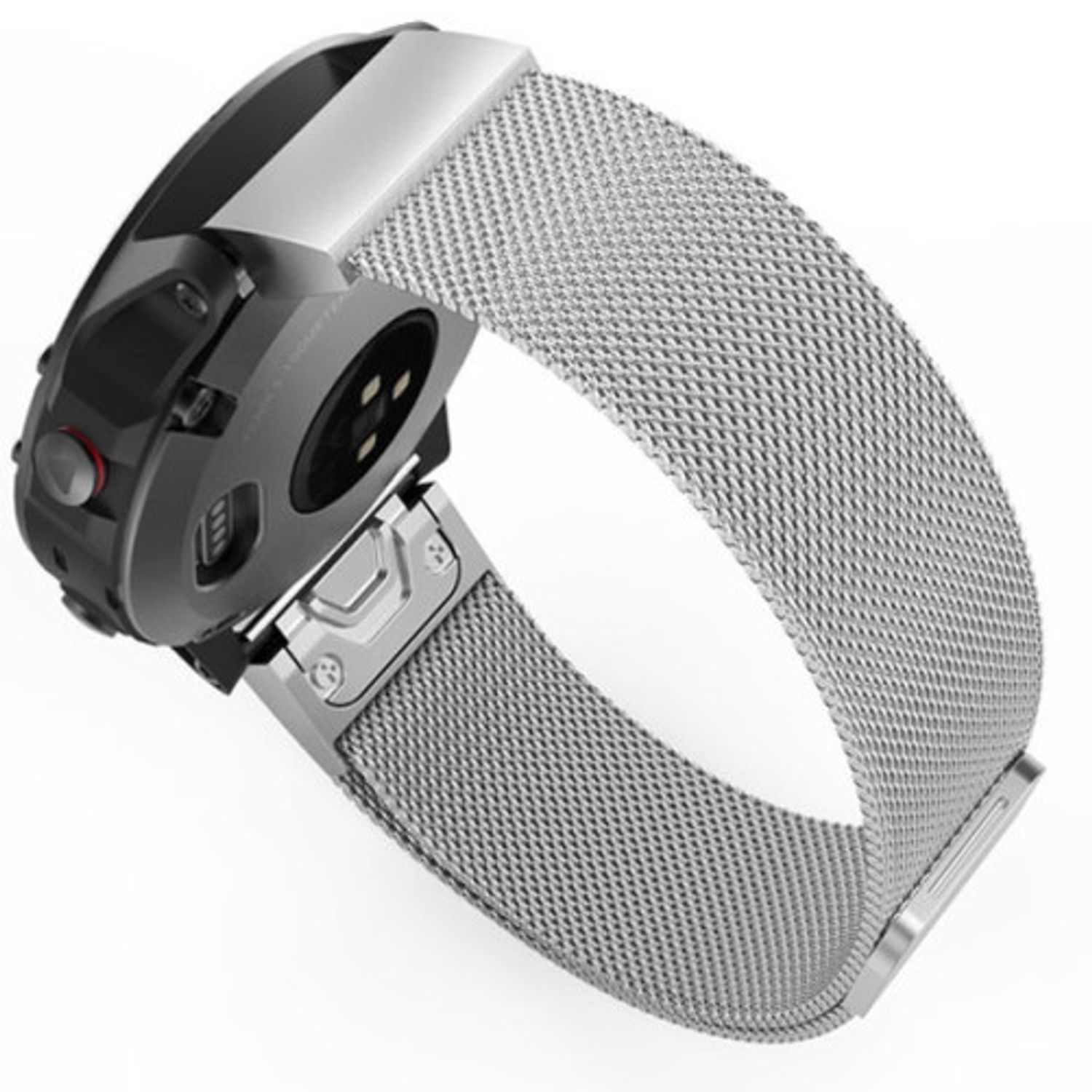 Curea iUni compatibila cu Garmin Fenix 3 / Fenix 5X, 26 mm, Milanese Loop Strap Silver fotografia produsului View 3 L