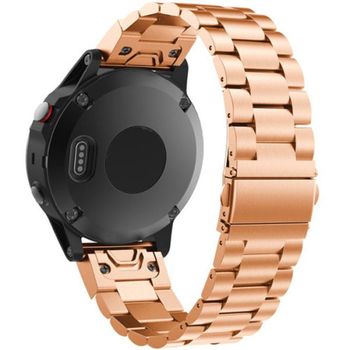 Curea IUni Compatibila Cu Garmin Fenix 5 / Fenix 6, 22 Mm, Steel Belt Rose Gold