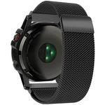 Curea iUni compatibila cu Garmin Fenix 5X, 26 mm, Milanese Loop Belt, Black fotografia produsului
