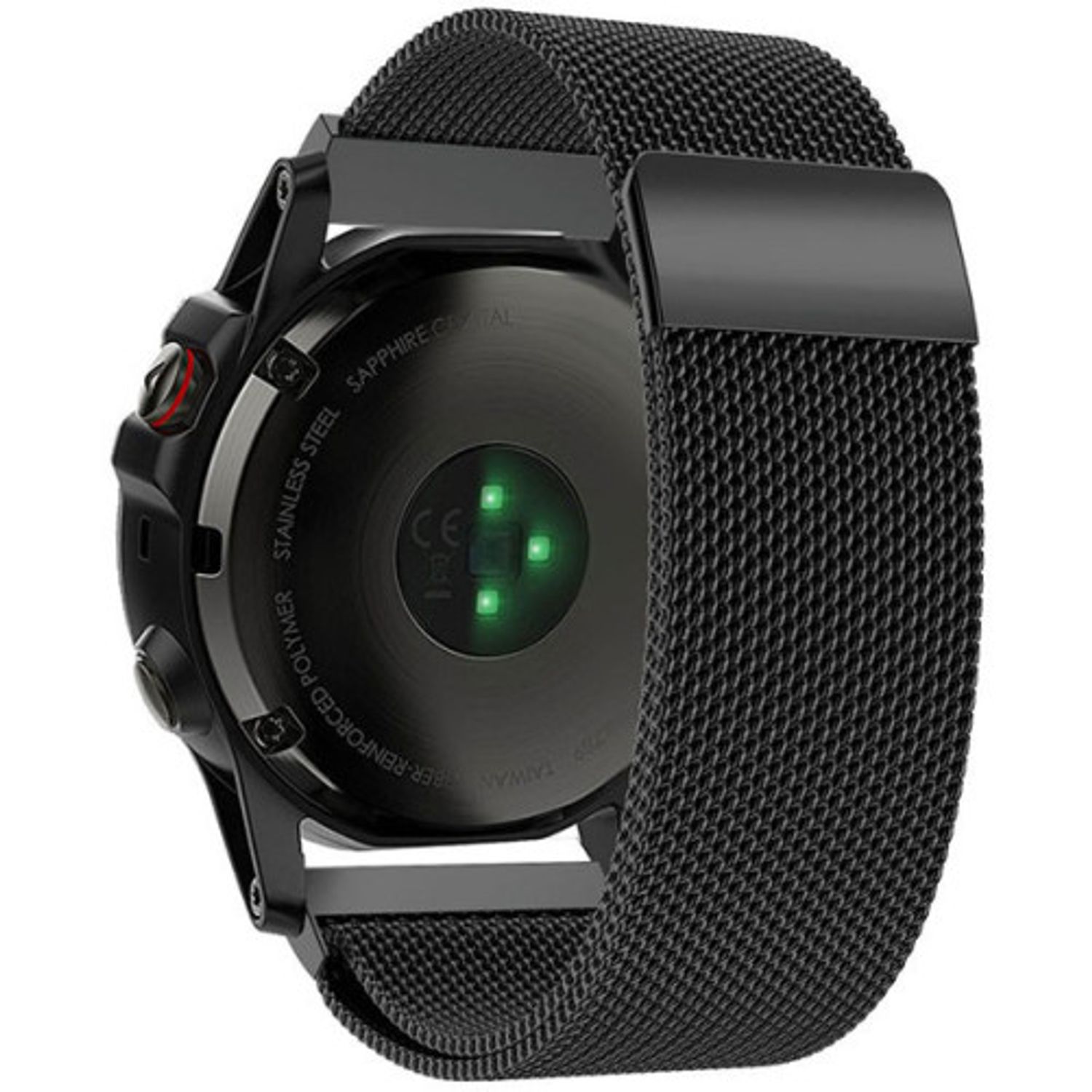 Curea iUni compatibila cu Garmin Fenix 5X, 26 mm, Milanese Loop Belt, Black fotografia produsului