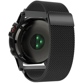 Curea iuni compatibila cu garmin fenix 5x, 26 mm, milanese loop belt, black