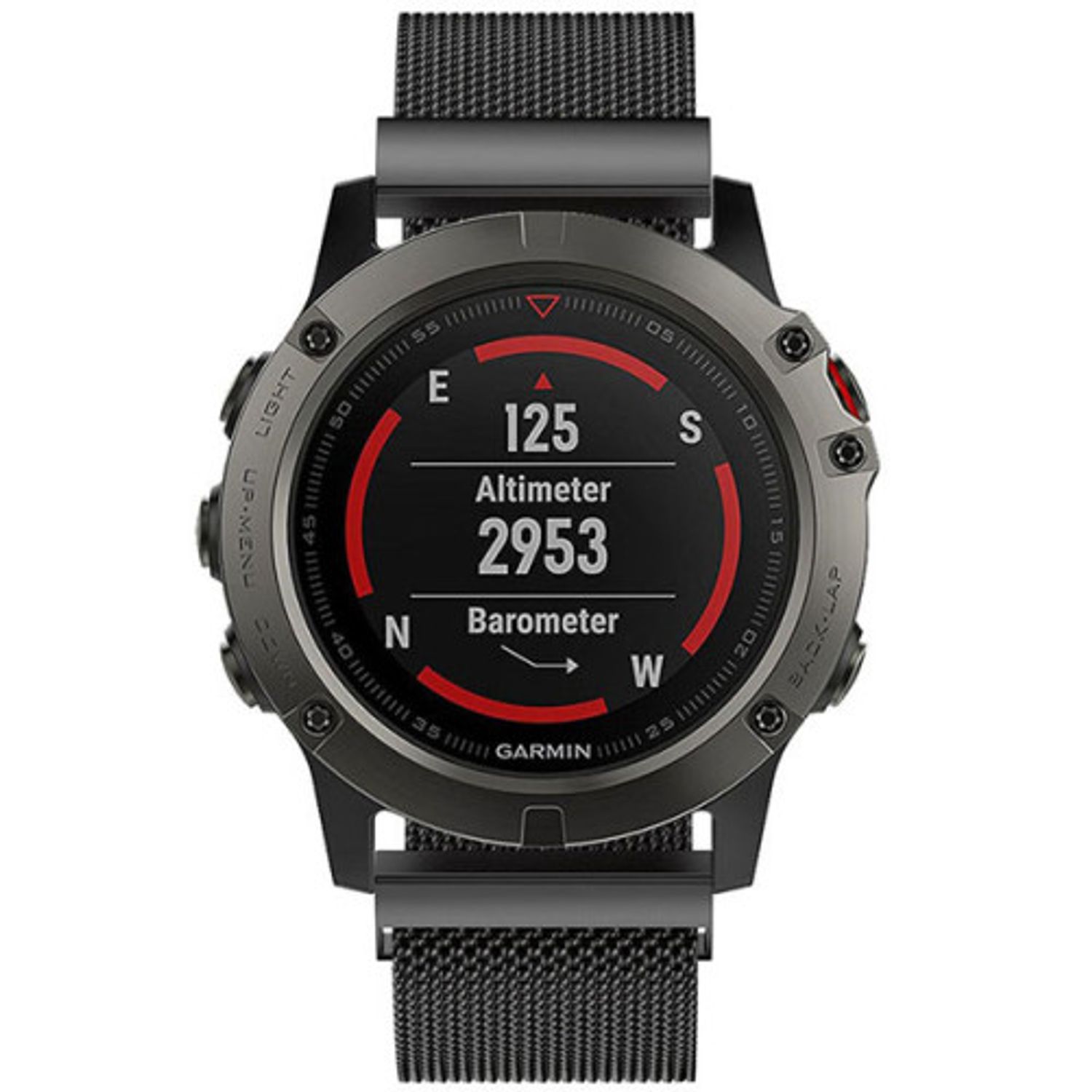 Curea iUni compatibila cu Garmin Fenix 5X, 26 mm, Milanese Loop Belt, Black fotografia produsului View 3 L