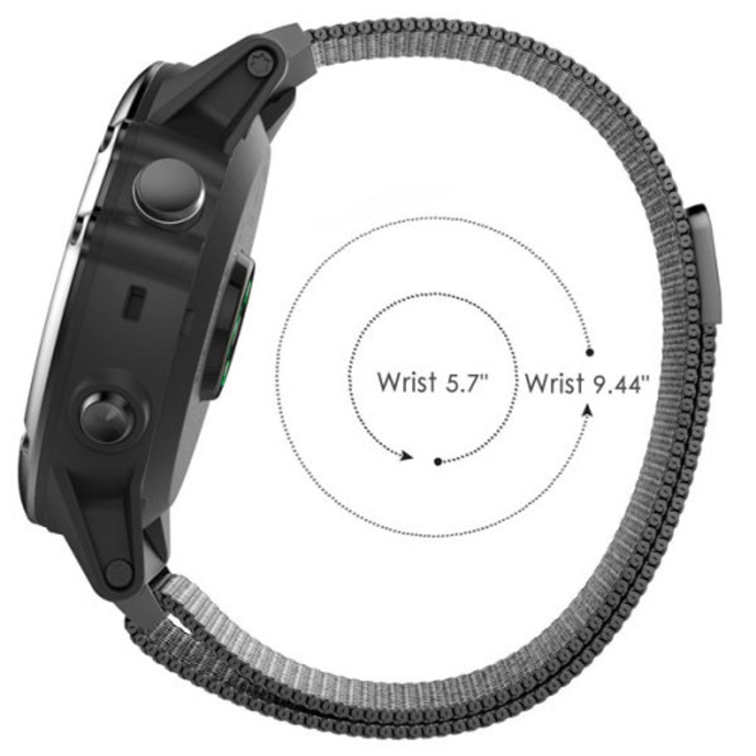 Curea iUni compatibila cu Garmin Fenix 5X, 26 mm, Milanese Loop Belt, Black fotografia produsului View 4 L