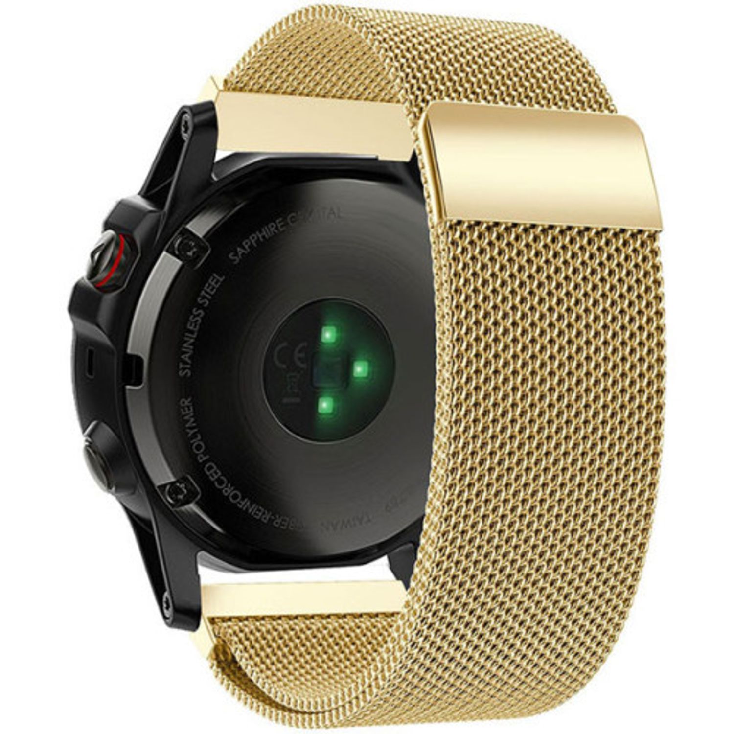 Curea iUni compatibila cu Garmin Fenix 5X, 26 mm, Milanese Loop Belt, Gold fotografia produsului