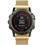 Curea iUni compatibila cu Garmin Fenix 5X, 26 mm, Milanese Loop Belt, Gold fotografia produsului View 3 S