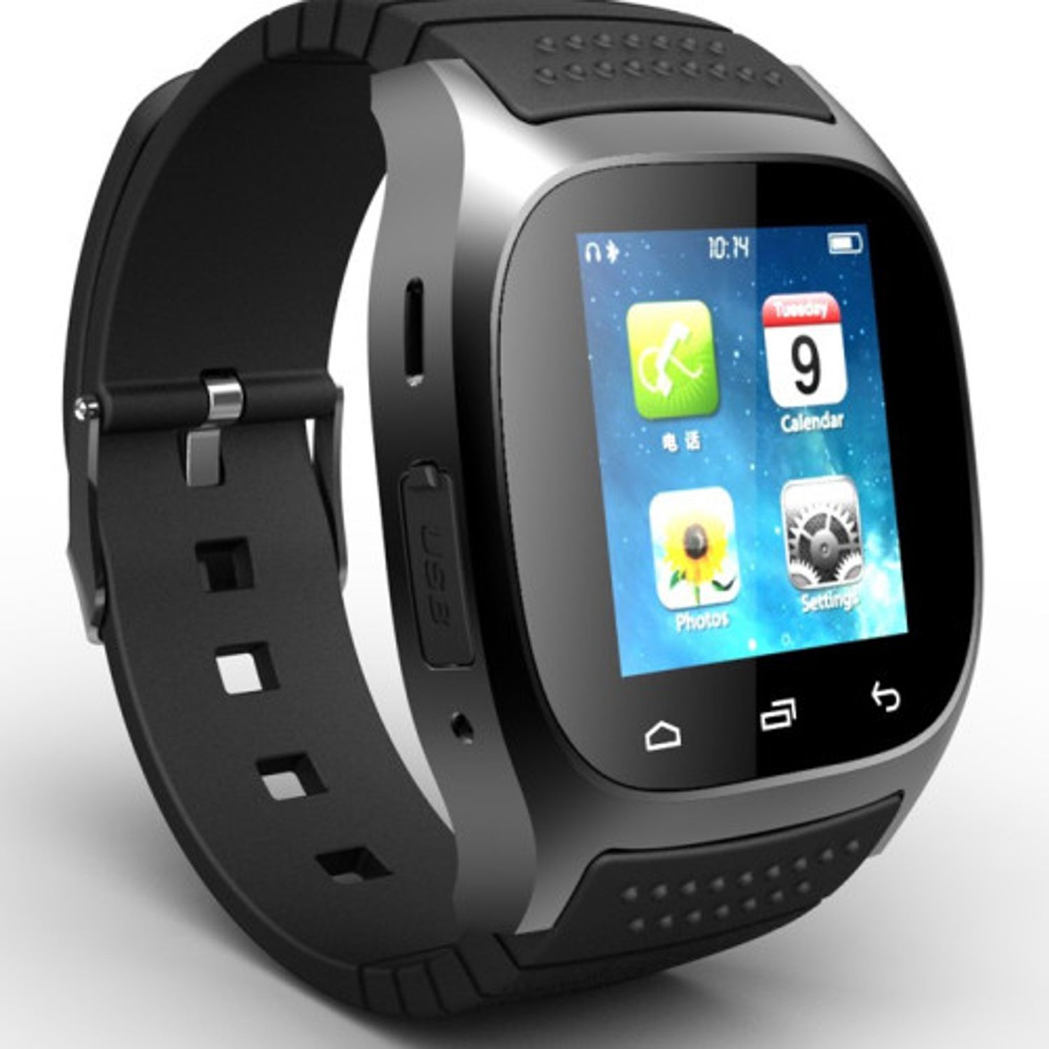 Smartwatch M26 Plus, Bluetooth, Pedometru, Carcasa metalica, Black fotografia produsului View 5 L