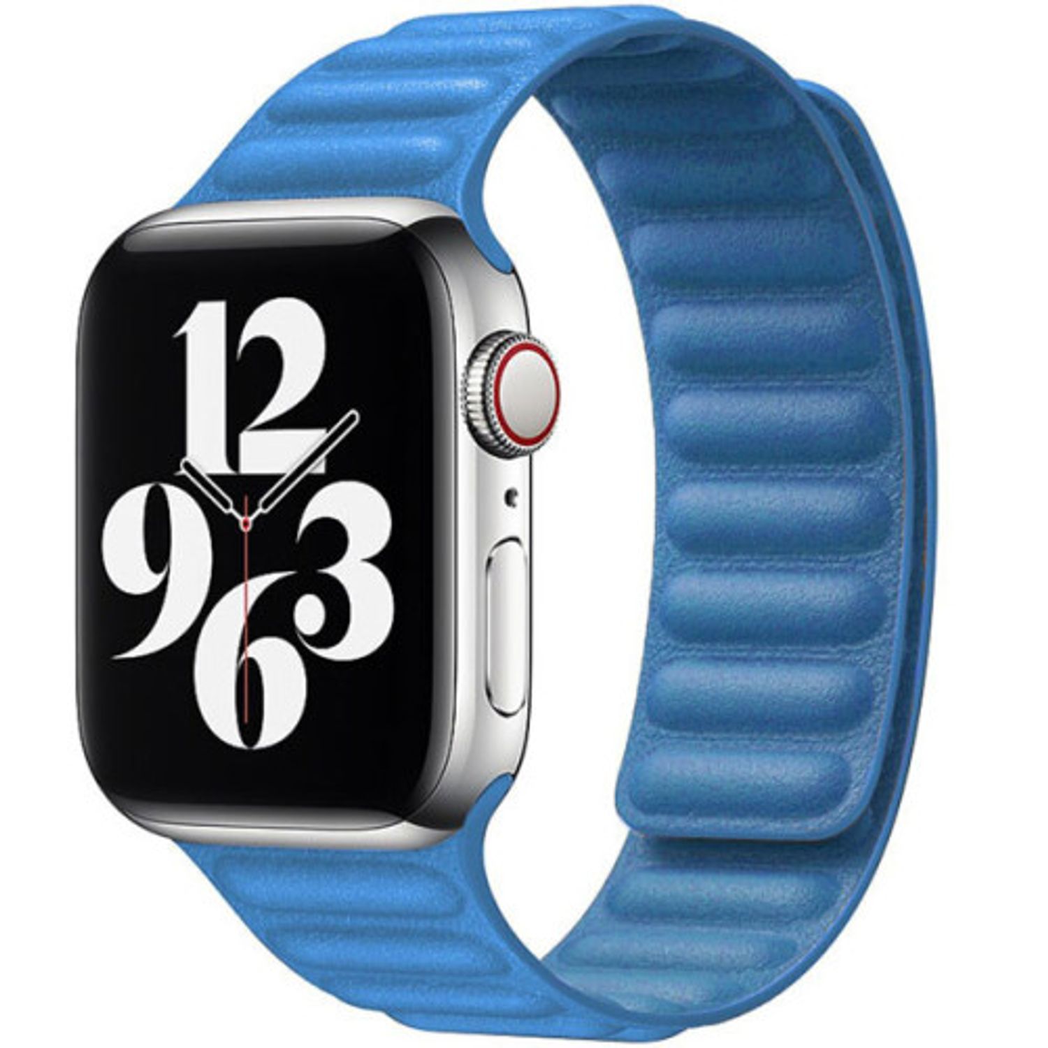 Curea iUni compatibila cu Apple Watch 1/2/3/4/5/6, 44mm, Leather Link, Blue fotografia produsului