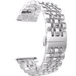 Curea iUni compatibila cu Samsung Watch Gear S2, 20 mm, Seven Beads Strap, Silver fotografia produsului