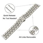 Curea iUni compatibila cu Samsung Watch Gear S2, 20 mm, Seven Beads Strap, Silver fotografia produsului View 2 S