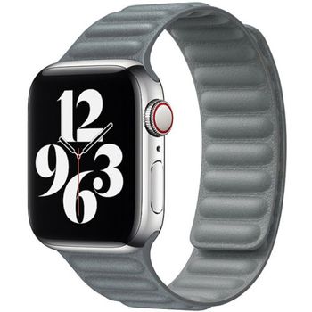 Curea iuni compatibila cu apple watch 1/2/3/4/5/6, 40mm, leather link, grey