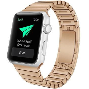 Curea iUni compatibila cu Apple Watch 1/2/3/4/5/6, 44mm, Steel Belt, Rose Gold