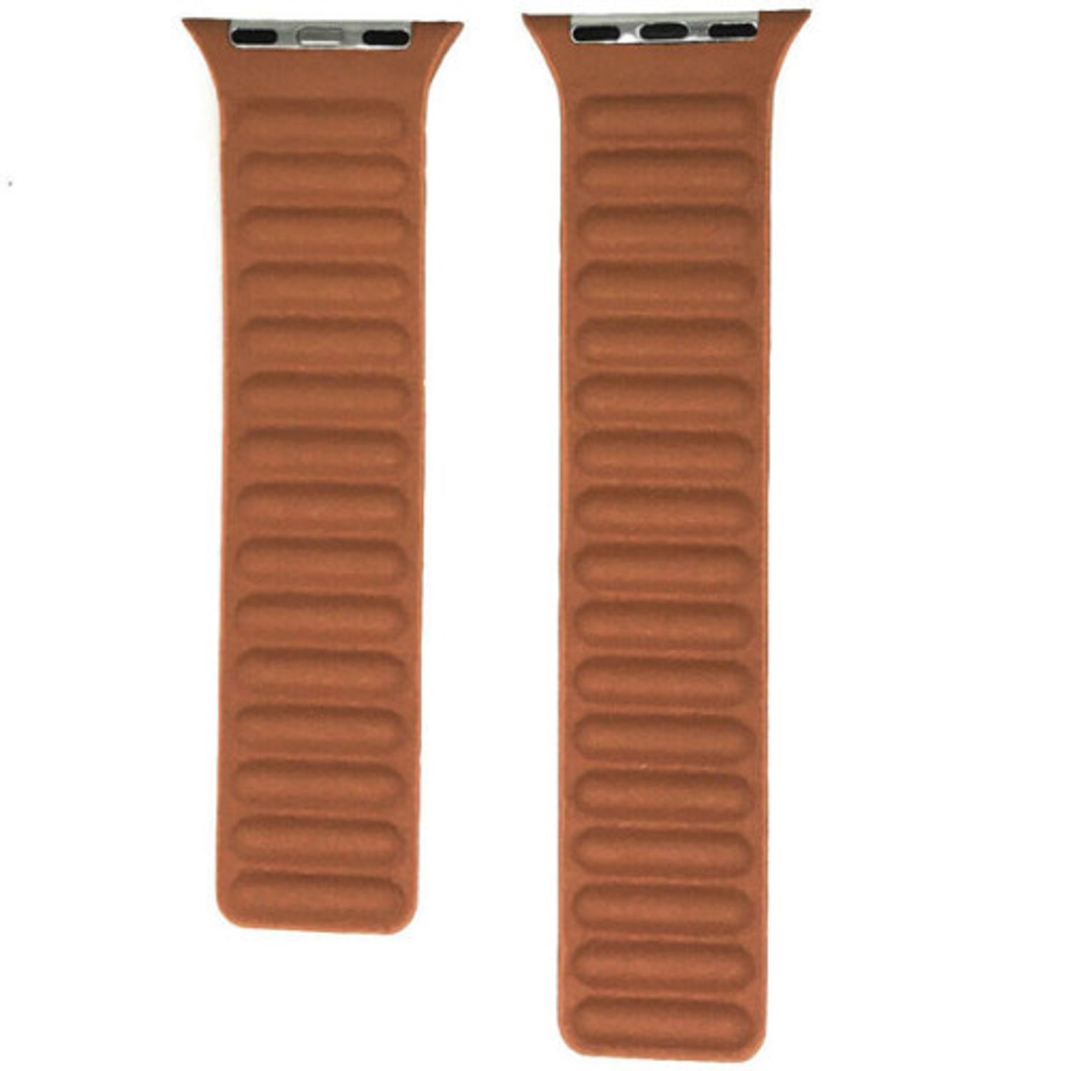 Curea iUni compatibila cu Apple Watch 1/2/3/4/5/6, 44mm, Leather Link, Brown fotografia produsului View 3 L