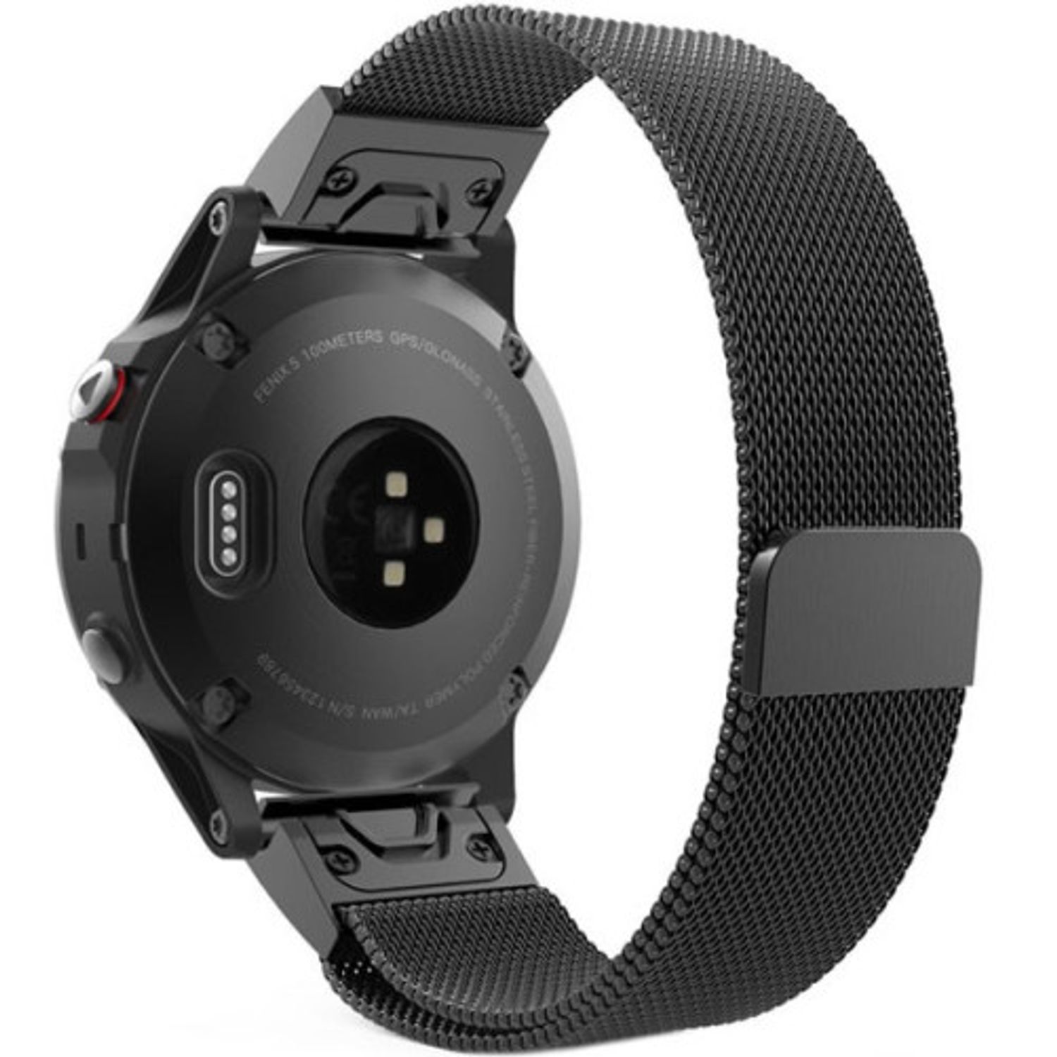 Curea iUni compatibila cu Garmin Fenix 5, 22 mm, Milanese Loop Strap Black fotografia produsului
