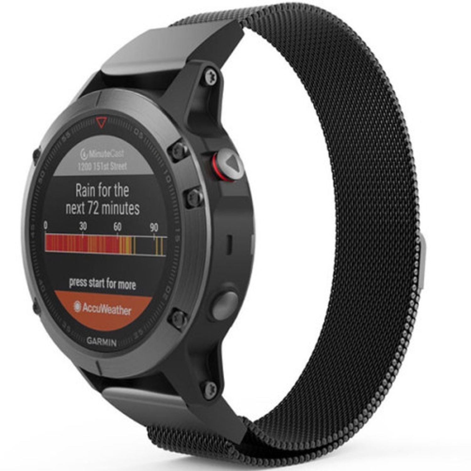 Curea iUni compatibila cu Garmin Fenix 5, 22 mm, Milanese Loop Strap Black fotografia produsului View 2 L
