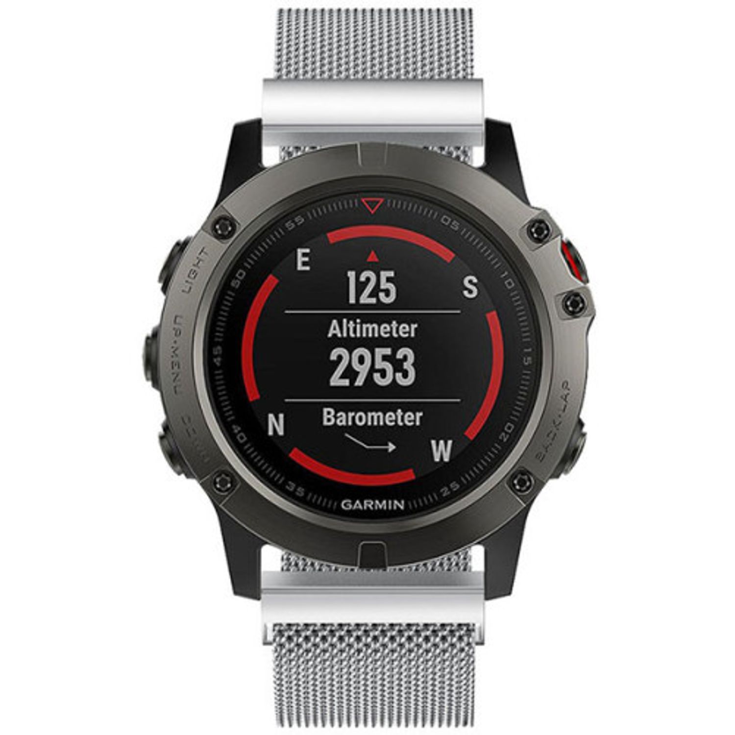 Curea iUni compatibila cu Garmin Fenix 5X, 26 mm, Milanese Loop Belt, Silver fotografia produsului View 3 L